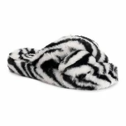 LUKEES By MUK LUKS Women's Faux Fur Lark Slide Slippers Tiger Brown