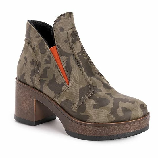 MUK LUKS Spain Aragon Women's Heeled Ankle Boots Leopard