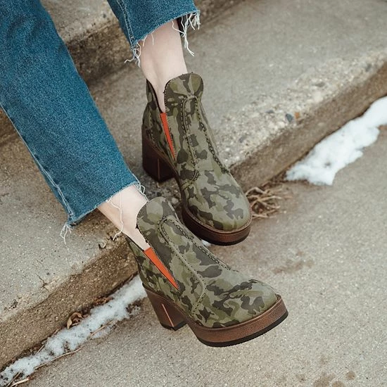 MUK LUKS Spain Aragon Women's Heeled Ankle Boots Leopard - Image 9