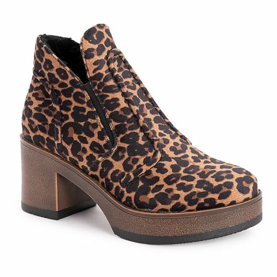 MUK LUKS Spain Aragon Women's Heeled Ankle Boots Leopard - Image 10