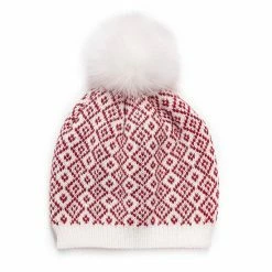 Women's MUK LUKS Fair Isle Pompom Beanie Harvest Wheat