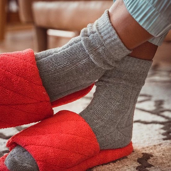 Women's MUK LUKS 3-pack Terry Crew Socks Alice Blue - Image 2