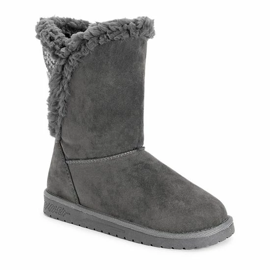 Essentials By MUK LUKS Carey Women's Winter Boots Gray Charcoal - Image 10