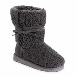 Essentials By MUK LUKS Clementine Women's Faux-Fur Winter Boots Dark Gray Heather