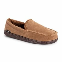 Men's MUK LUKS Faux Suede Moccasin Slippers Brown