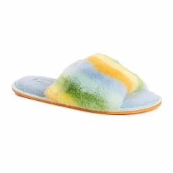 LUKEES By MUK LUKS Women's Faux Fur Saylor Slide Slippers Pale Blue