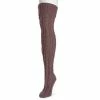 Women's MUK LUKS Cable Knit Over-the-Knee Socks Purple Haze