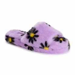 Women's MUK LUKS Orla Daisy Faux Fur Slippers Ebony