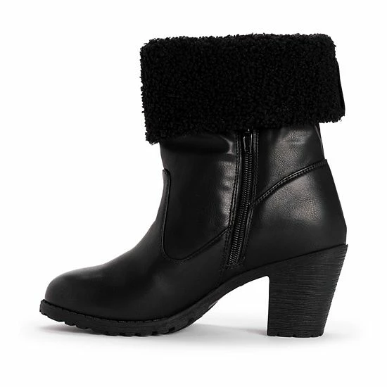 MUK LUKS Lacy Lily Women's Heeled Ankle Boots Black - Image 3