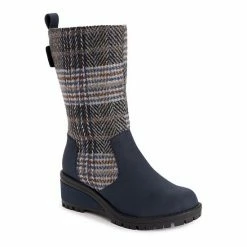MUK LUKS Norway Floro Women's Wedge Boots Navy