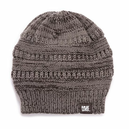 Men's MUK LUKS Marl Beanie Fossil Iron Ox - Image 3