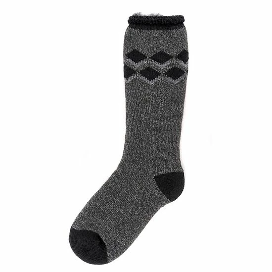 Men's MUK LUKS Heat Retainers Solid Thermal Socks Ebony Grey Camo - Image 2