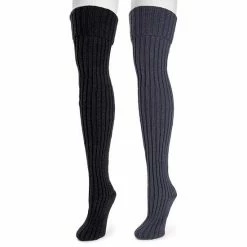 Women's MUK LUKS 2-Pack Chunky Ribbed Over-the-Knee Socks