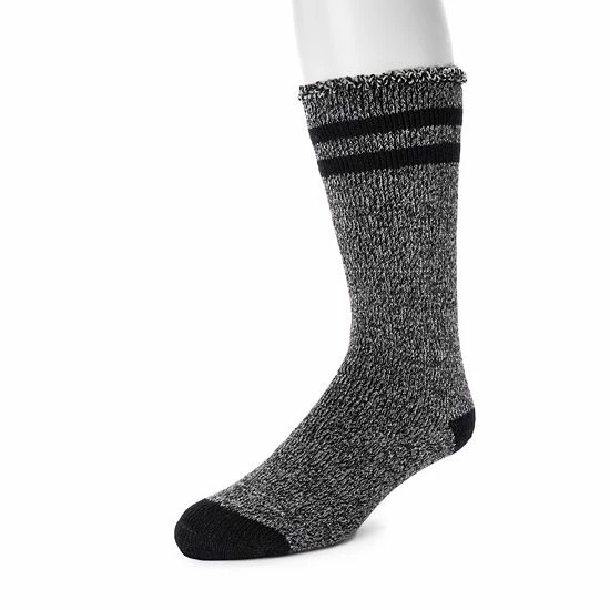 Men's MUK LUKS Heat Retainers Solid Thermal Socks Ebony Grey Camo - Image 3