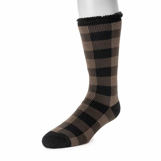 Men's MUK LUKS Heat Retainers Solid Thermal Socks Ebony Grey Camo - Image 5