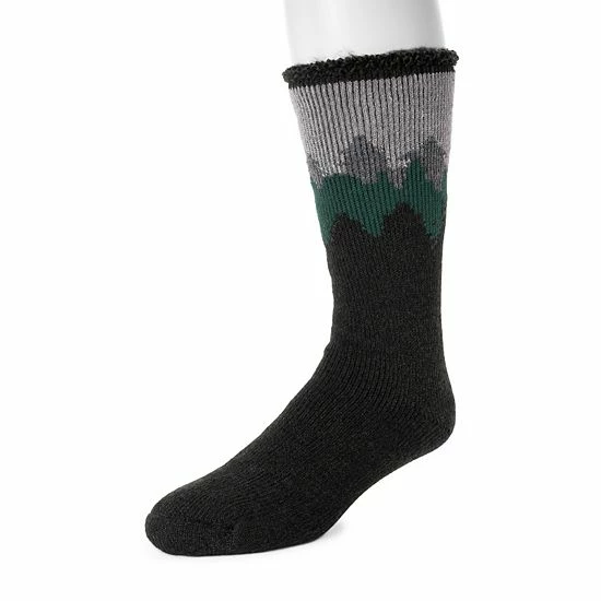 Men's MUK LUKS Heat Retainers Solid Thermal Socks Ebony Grey Camo - Image 6