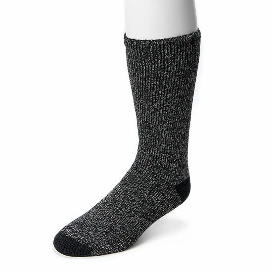 Men's MUK LUKS Heat Retainers Solid Thermal Socks Ebony Grey Camo - Image 9