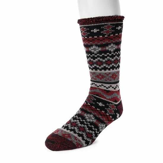 Men's MUK LUKS Heat Retainers Solid Thermal Socks Ebony Grey Camo - Image 10