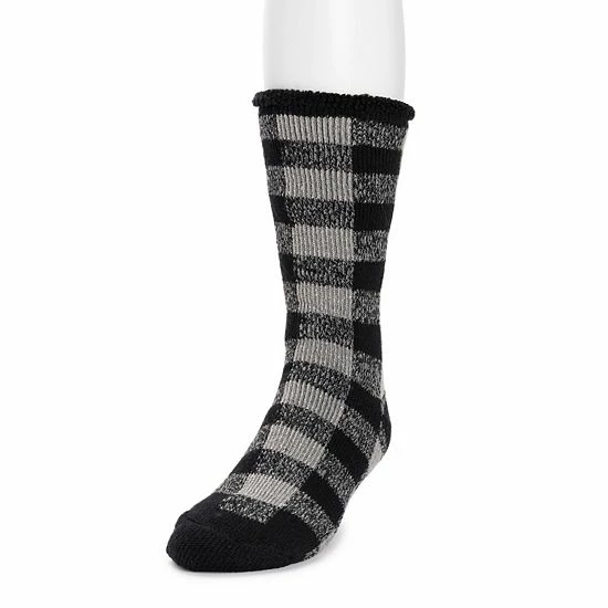 Men's MUK LUKS Heat Retainers Solid Thermal Socks Ebony Grey Camo - Image 12