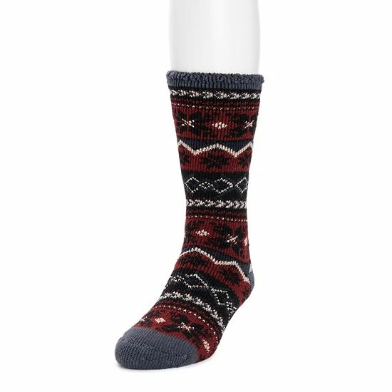 Men's MUK LUKS Heat Retainers Solid Thermal Socks Ebony Grey Camo - Image 13