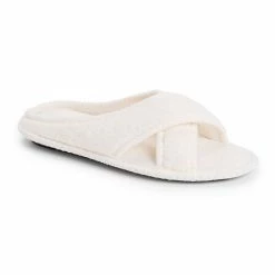 MUK LUKS Ada Women's Criss-Cross Slippers Daisy White