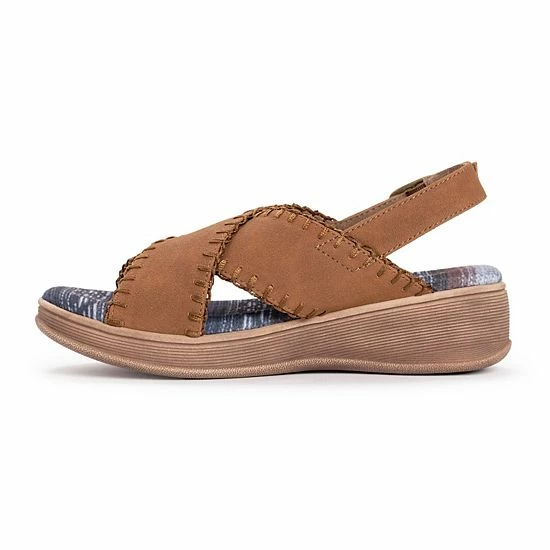 MUK LUKS City Highrise Women's Platform Sandals Taupe - Image 3