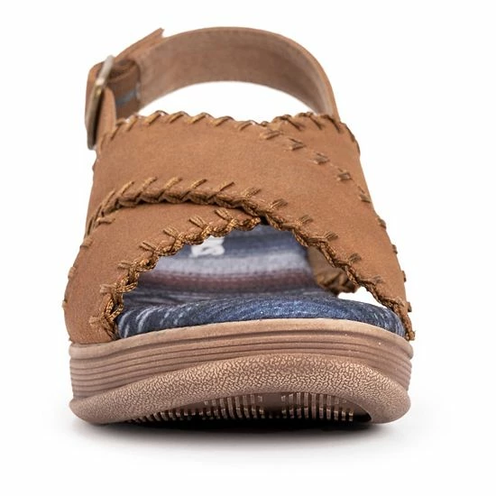 MUK LUKS City Highrise Women's Platform Sandals Taupe - Image 7