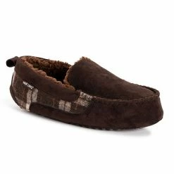 Men's MUK LUKS® Emmett Moccasin Slippers Dark Brown