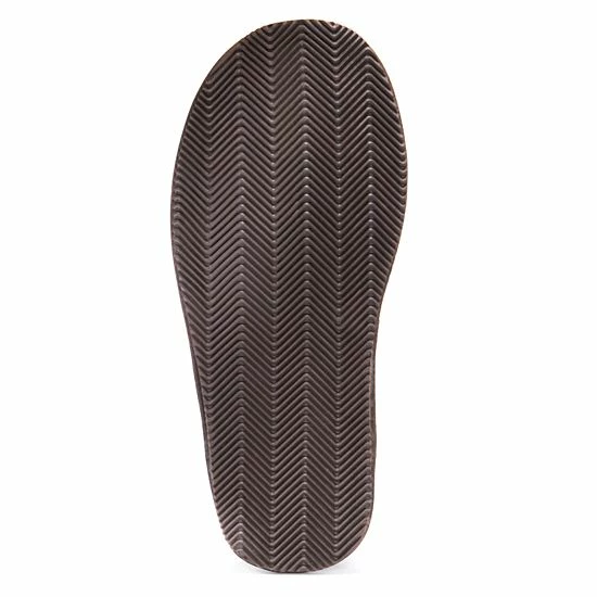 MUK LUKS Men's Leather Suede Berber Fleece Scuff Slippers Chocolate - Image 3