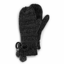 Women's MUK LUKS Chenille Mittens Ebony