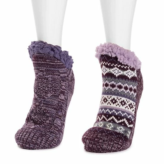 Women's MUK LUKS 2-Pack Short Cabin Socks Alice Blue - Image 4
