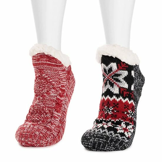 Women's MUK LUKS 2-Pack Short Cabin Socks Alice Blue - Image 7