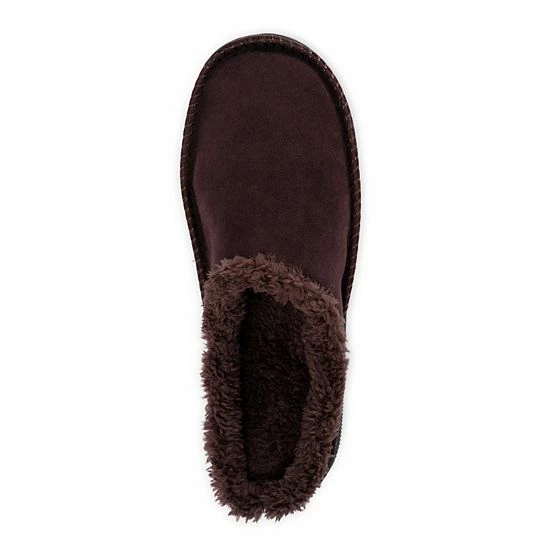 Men's MUK LUKS Faux Suede Clog Slippers Brown - Image 4