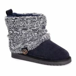 Essentials By MUK LUKS Laurel Women's Knit Winter Boots Black Gray