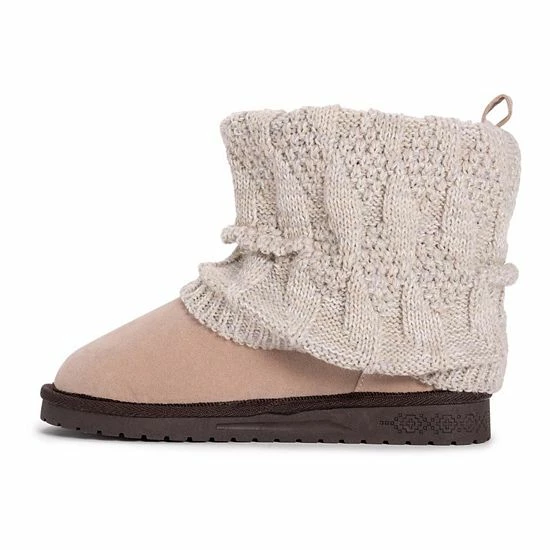 Essentials By MUK LUKS Laurel Women's Knit Winter Boots Black Gray - Image 2