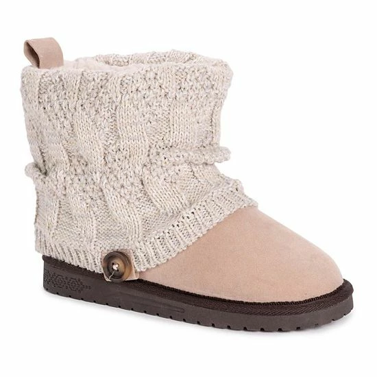 Essentials By MUK LUKS Laurel Women's Knit Winter Boots Black Gray - Image 6