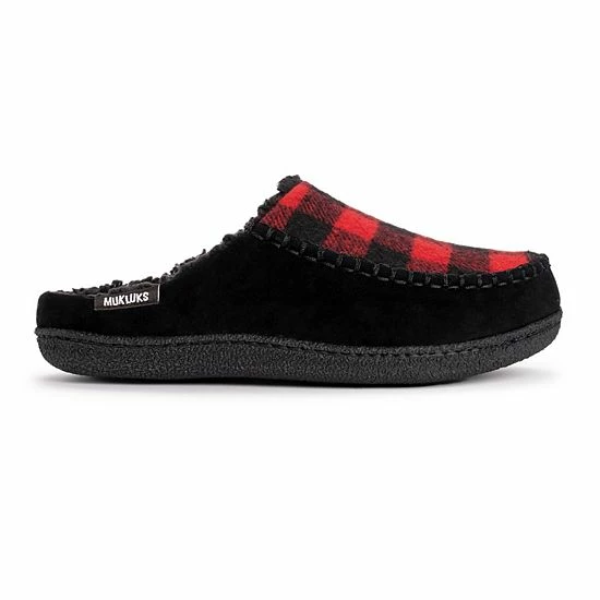 Men's MUK LUKS Staughton Buffalo Plaid Clog Slippers - Image 2
