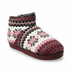 Women's MUK LUKS Fawn Bootie Slippers Dark Red
