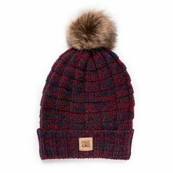 Women's MUK LUKS Patch Pom Cuff Cap Tawny Brown