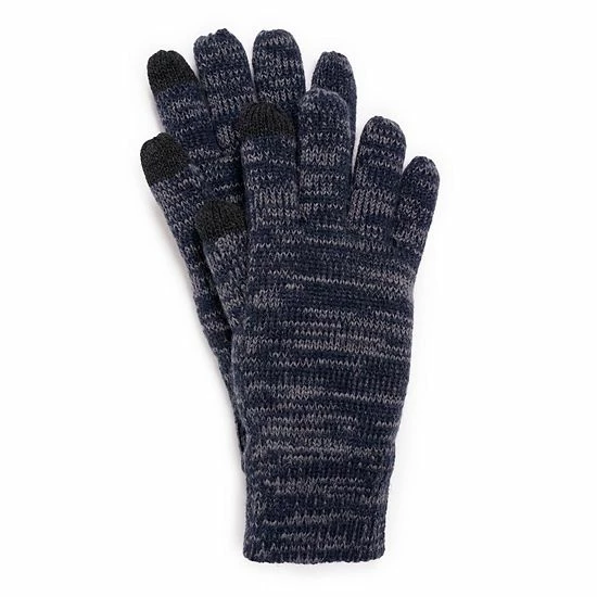 Men's MUK LUKS Heat Retainer Gloves Navy Blue - Image 3