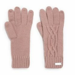 Women's MUK LUKS Cozy Knit Gloves Dark Cherry