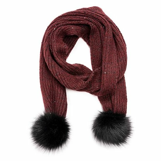 Women's MUK LUKS Sequin Scarf Oxblood - Image 3